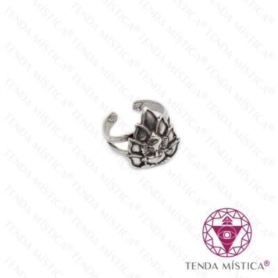 ANEL AJUSTAVEL PRATA GANESHA 20X18MM