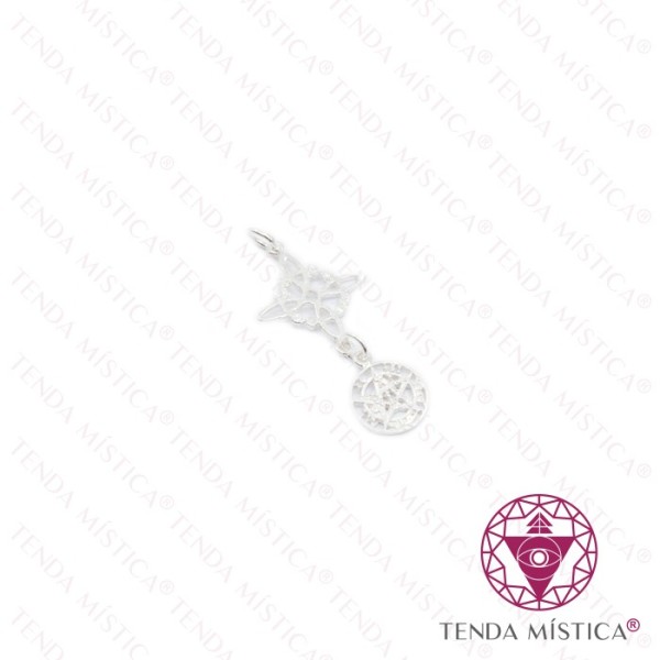 Pendente Prata Duas Proteções Tetragrammaton 10mm