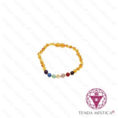 PULSEIRA AMBAR BAROQUE 7 CHAKRAS 21 CM ABBAP121