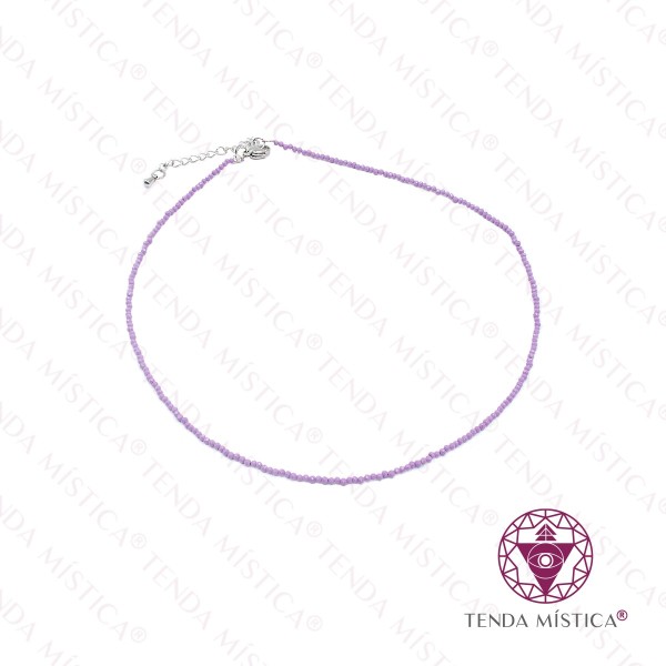 Colar Lepidolite Multifacetado