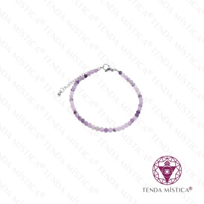 PULSEIRA AMETISTA MULTIFACETADA AÇO