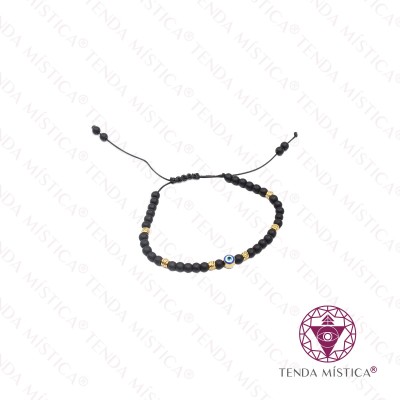 PULSEIRA ONIX MATT OLHO TURCO AJUSTAVEL