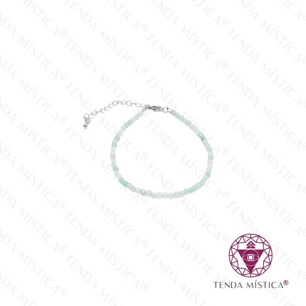 Pulseira Quartzo Verde Multifacetada Aço