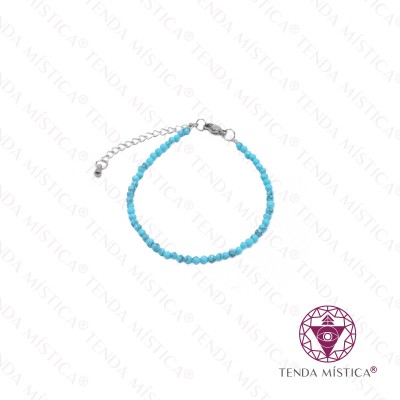 PULSEIRA TURQUESA MULTIFACETADA AÇO