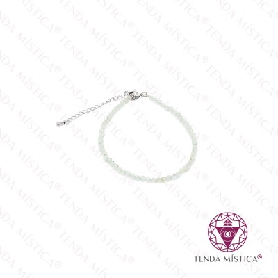 PULSEIRA JADE PREHNITE MULTIFACETADA AÇO