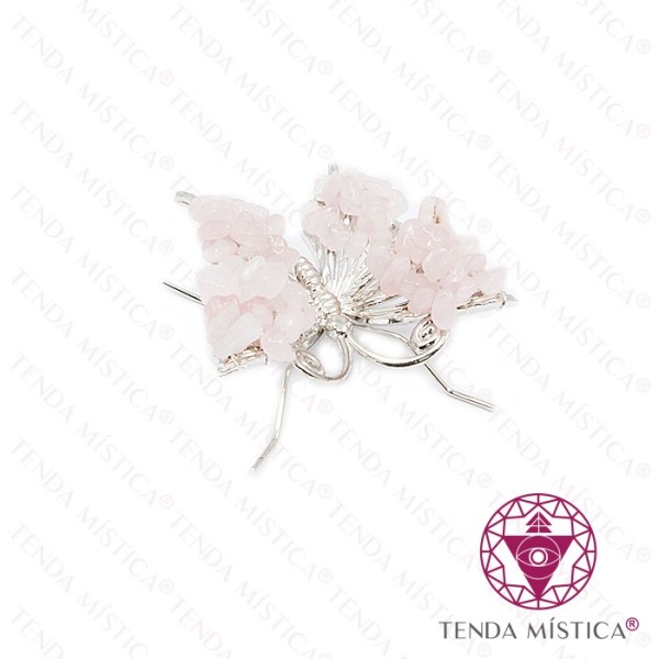 BORBOLETA PRATEADA (QUARTZO ROSA)