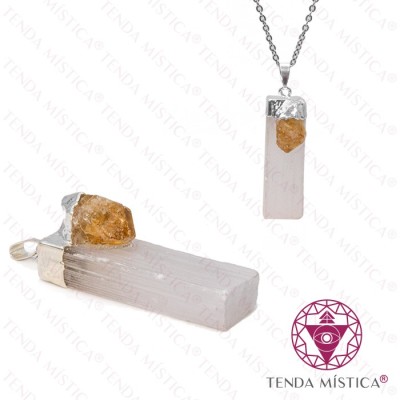 PENDENTE SELENITE C/ CITRINO