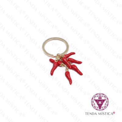 PORTA CHAVES MALAGUETAS 76MM DOURADO
