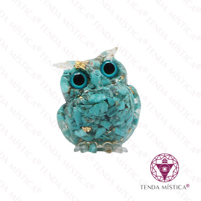 ORGONITE MOCHO TURQUESA + FOLHA OURO