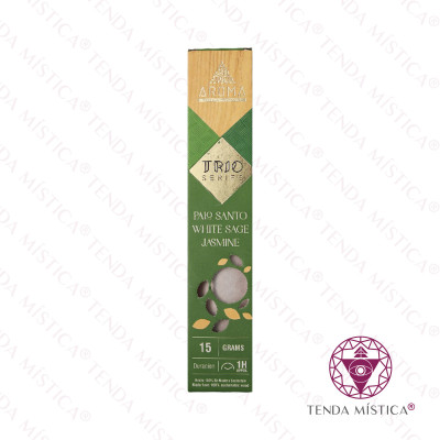 INCENSO AROMA TRIO PAU SANTO/SALVIA/JASMIM
