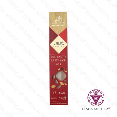 INCENSO AROMA TRIO PAU SANTO/SALVIA/ ROSA
