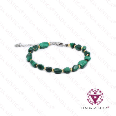 PULSEIRA IRREGULAR MALAQUITA COM AÇO