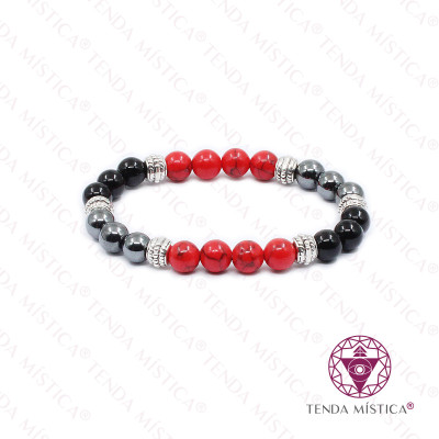 PULSEIRA ESCUDO PROTETOR HOWLITA VERMELHA 8MM