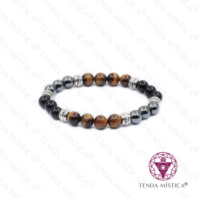 PULSEIRA ESCUDO PROTETOR OLHO TIGRE 8MM