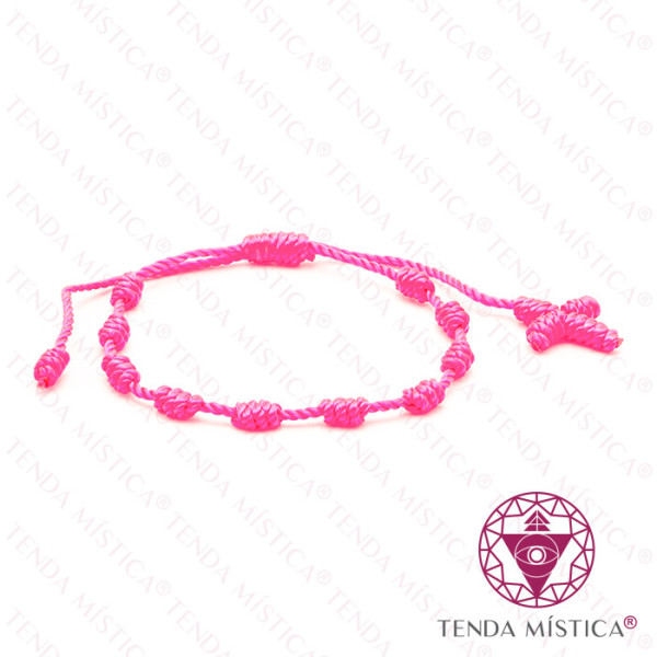 Pulseira 10 Nós Rosa Forte