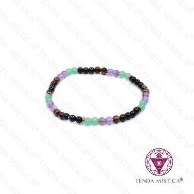 PULSEIRA ONIX/OLHO TIGRE/AMETISTA/AVENTURINA 4MM