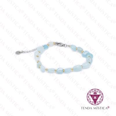 PULSEIRA INRREGULAR ÁGUA MARINHA COM AÇO