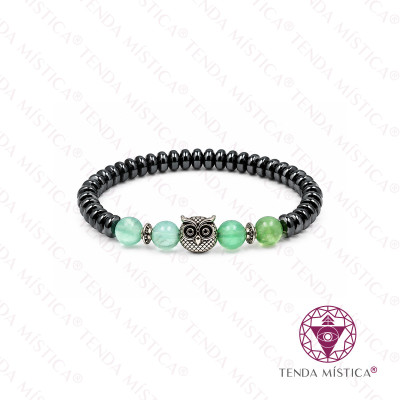 PULSEIRA HEMATITE DISCOS & FLUORITE MOCHO