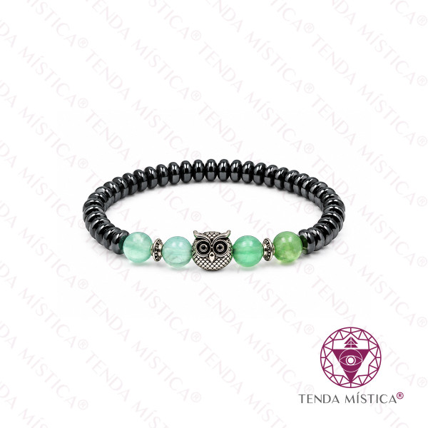 Pulseira Hematite Discos & Fluorite Mocho