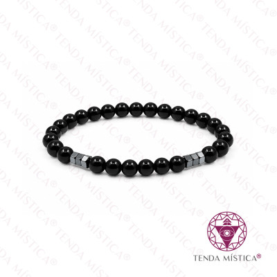 PULSEIRA ONIX 6MM HEXAGNO HEMATITE