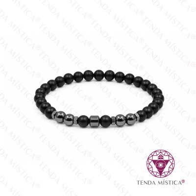 PULSEIRA ONIX MATTE/ HEMATITE CILINDRO 6MM