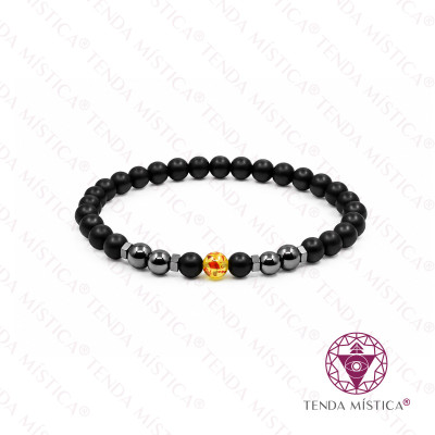 PULSEIRA ONIX MATTE/HEMATITE AMBAR 6MM