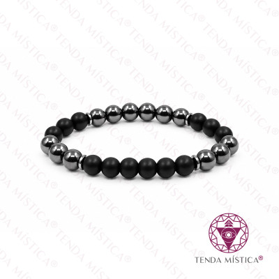 PULSEIRA HEMATITE/ONIX MATTE 8MM