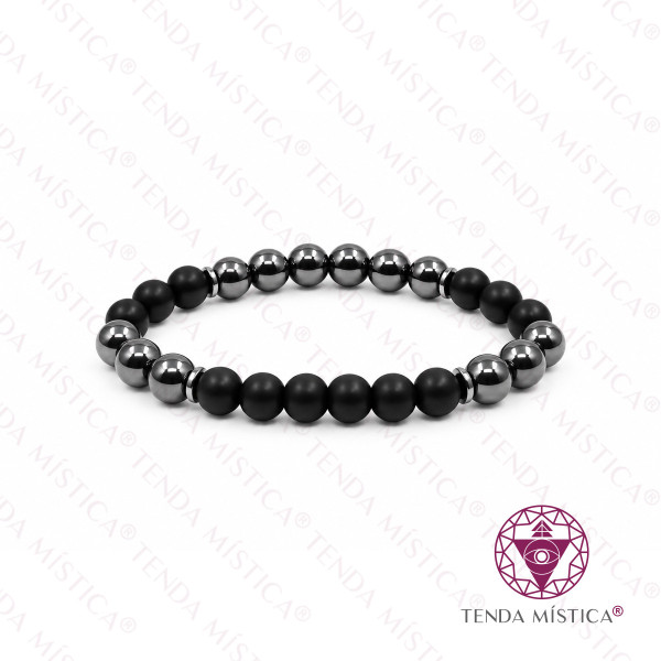 Pulseira Hematite/Ónix Matte 8 mm