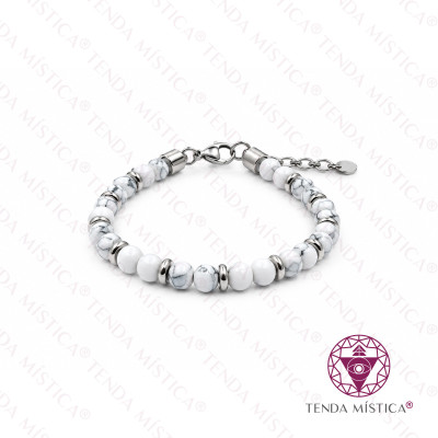PULSEIRA HOWLITA BRANCA DISCOS AÇO 6MM