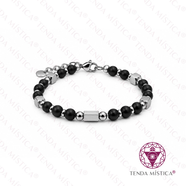 Pulseira Vulcânica Discos Aço 6 mm