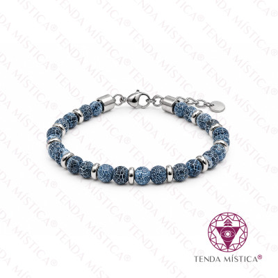 PULSEIRA AGATA BOTSWANA DISCOS AÇO 6MM