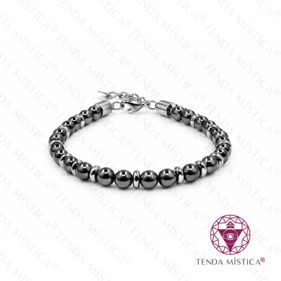 PULSEIRA HEMATITE DISCOS AÇO 6MM
