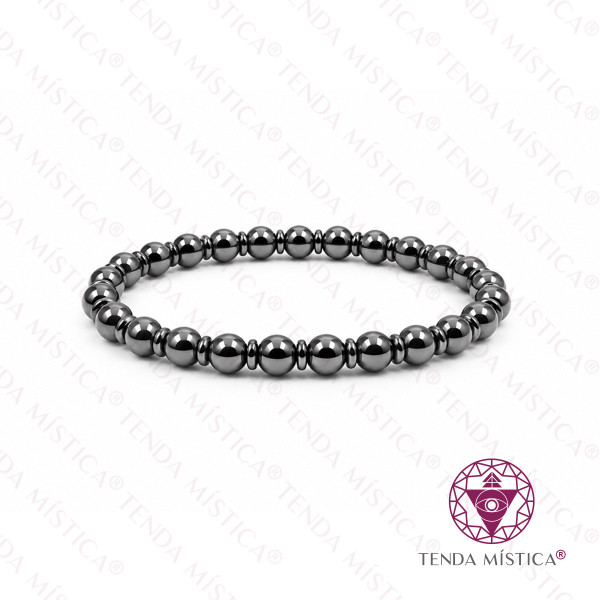 Pulseira Hematite Discos 6 mm