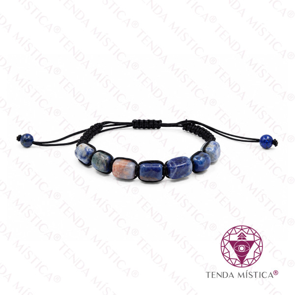 Pulseira Lápis Lazúli Retangular Ajustável