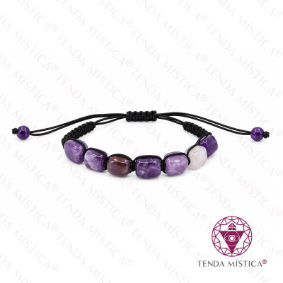 PULSEIRA AMETISTA RETANGULAR AJUSTAVEL