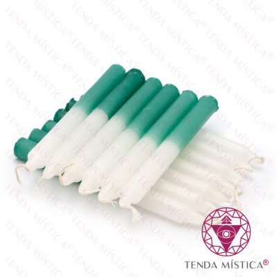 VELAS 15CM VERDE/BRANCA 1 KG