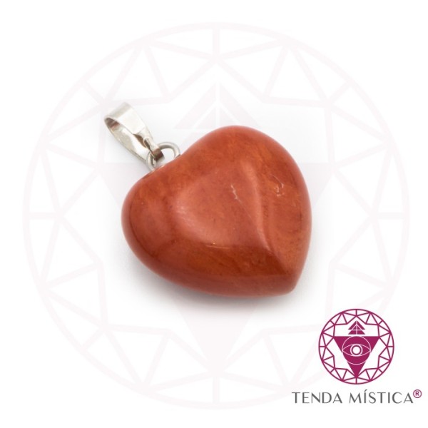 Pendente Coração Jaspe Vermelho