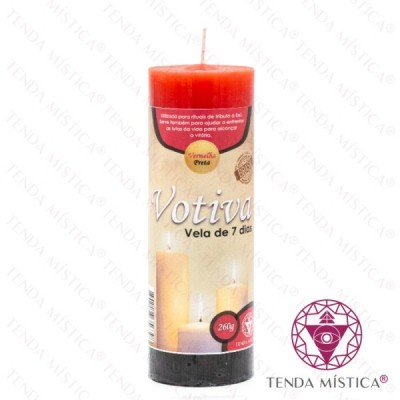 VELA VOTIVA 7 DIAS VERMELHA/PRETA