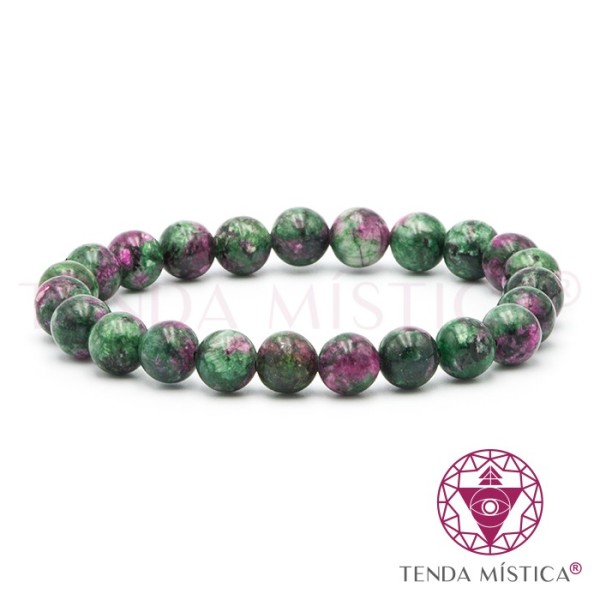 Pulseira Zoisite e Rubi 8mm
