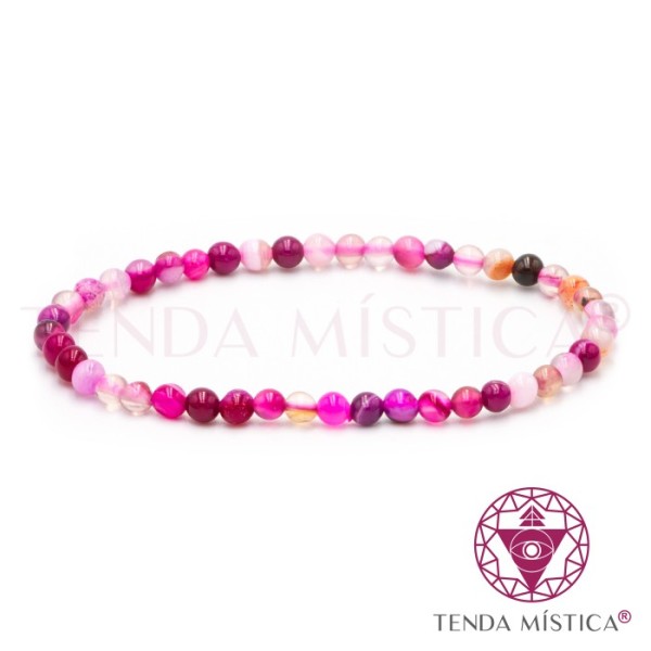 Pulseira Ágata Rosa 4mm