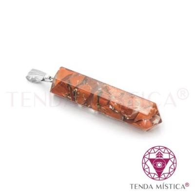PEDRAS PENDENTE PONTA ORGONITE JASPE VERM.