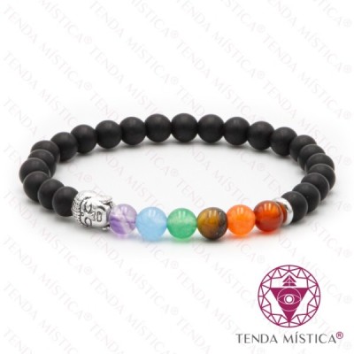 PULSEIRA CHAKRAS ONIX MATE 6MM