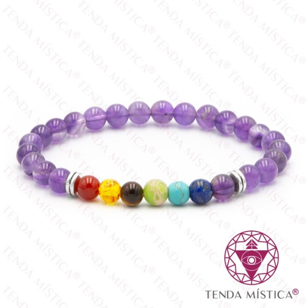 Pulseira Chakras Ametista 6mm