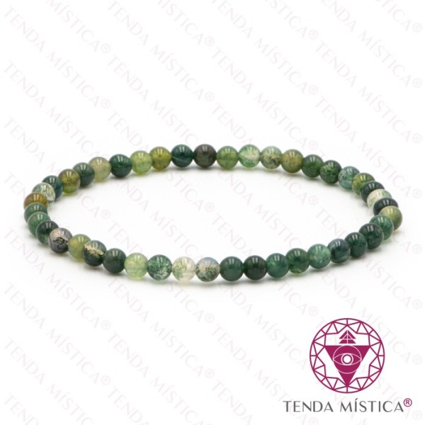 Pulseira Ágata Musgo 4mm