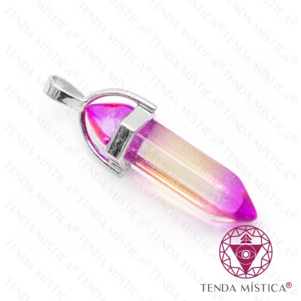 Pendente Bala Quartzo Aura Roxo