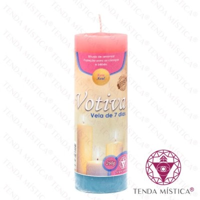 VELA VOTIVA 7 DIAS ROSA/AZUL