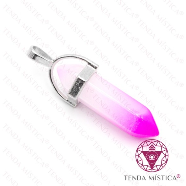 Pendente Bala Ágata Branca Rosa
