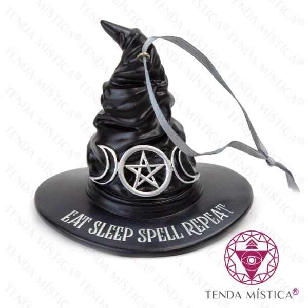 Chapéu bruxa triluna Frase eat sleep spell repeat