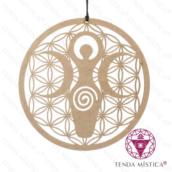 Decoração Parede Pendural Triluna Espiral flor da vida