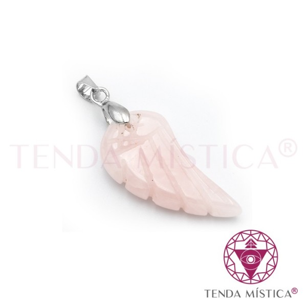 Pendente Asa Quartzo Rosa